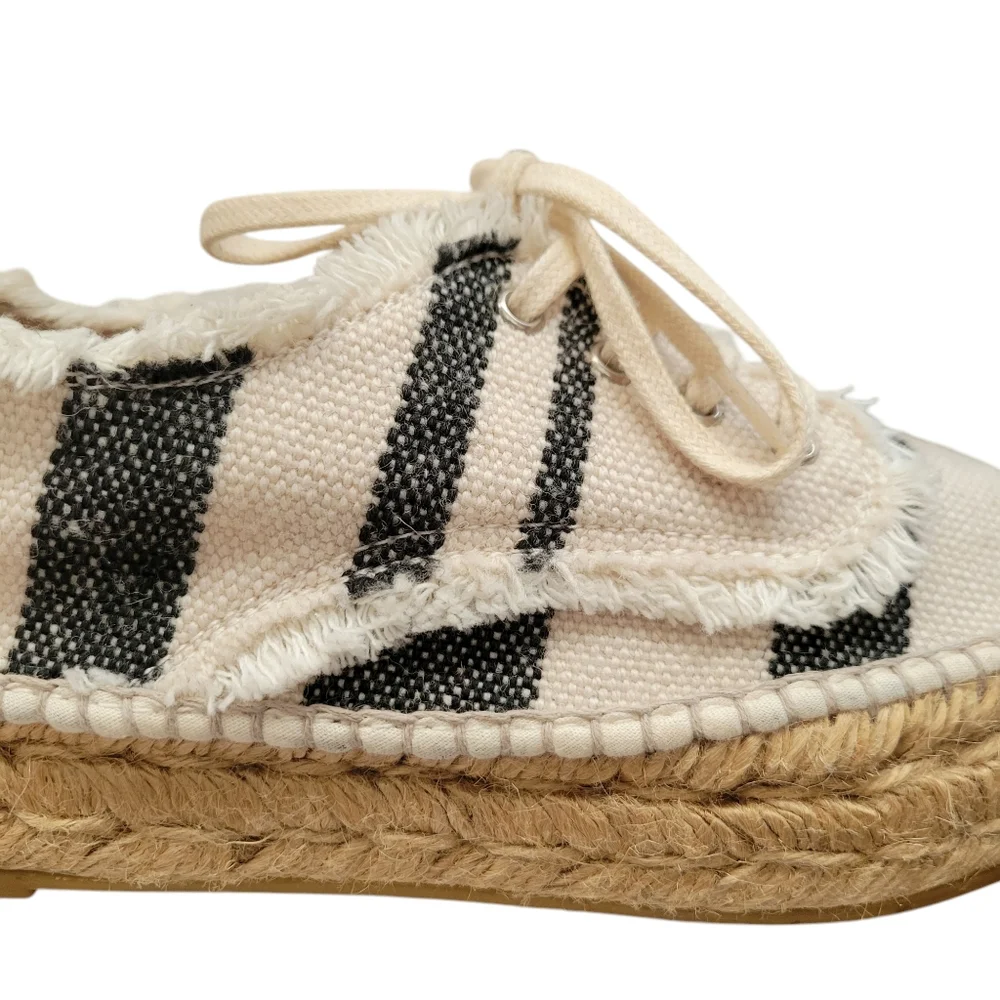 Loeffler Randall Alfie Striped Platform Espadrille Size 6/36